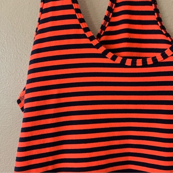 Lululemon Neon Orange and Black Striped Racerback Tank Size 4 - Picture 6 of 9